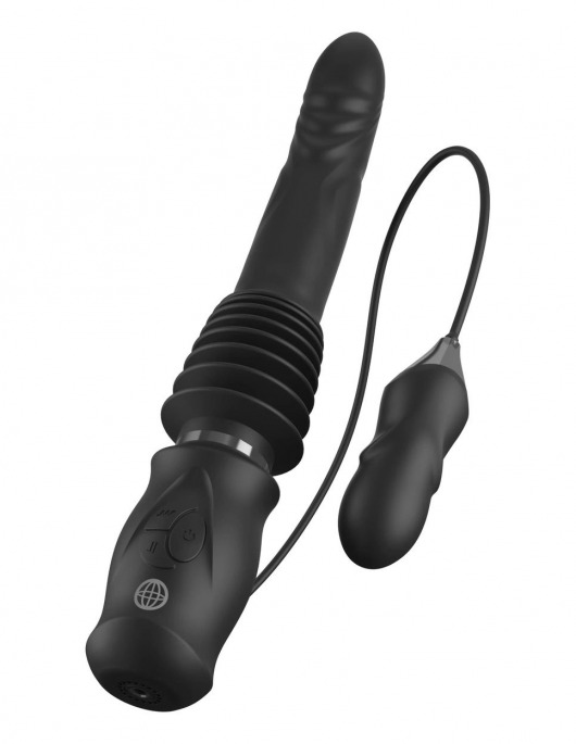 Черный автоматический вибромассажер с вибропулей Ultimate Silicone Thruster - Pipedream - купить с доставкой в Волгограде