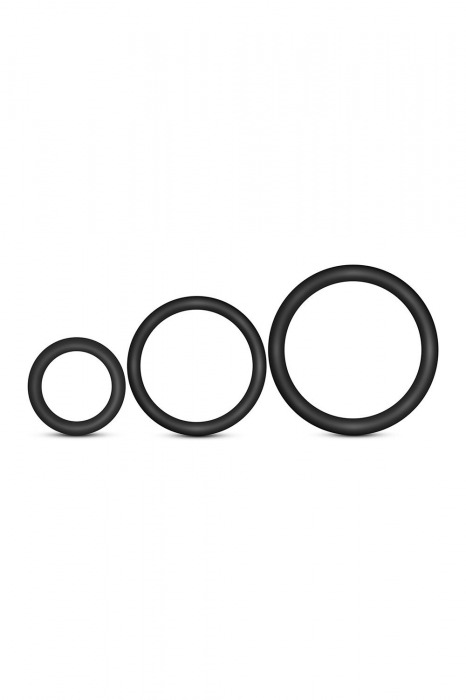 Набор из 3 черных эрекционных колец Cock Ring Set - Blush Novelties - в Волгограде купить с доставкой