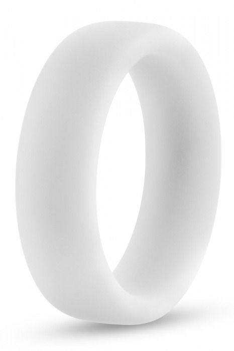 Белое люминесцентное эрекционное кольцо Silicone Glo Cock Ring - Blush Novelties - в Волгограде купить с доставкой