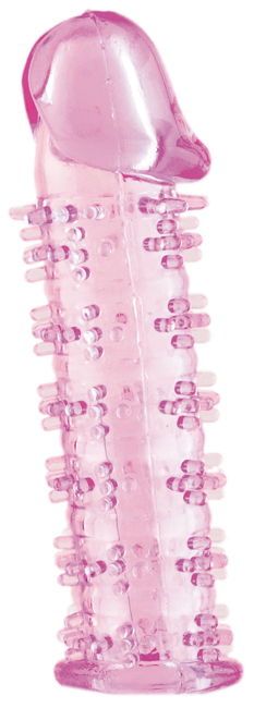 Розовая насадка на пенис с шипами - 12,5 см. - A-toys - в Волгограде купить с доставкой