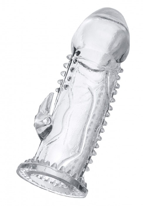 Прозрачная насадка на пенис с шипиками и коготком - 13,5 см. - A-toys - в Волгограде купить с доставкой