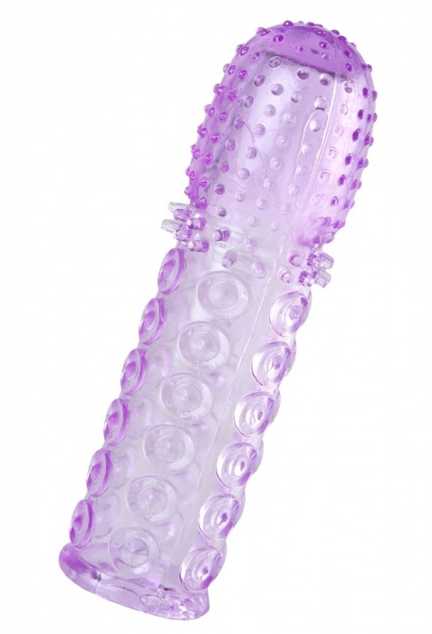 Фиолетовая рельефная насадка на пенис - 13,5 см. - A-toys - в Волгограде купить с доставкой