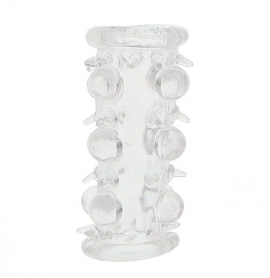 Прозрачная насадка на пенис с шипами и бугорками JELLY JOY LUST CLUSTER CLEAR - Dream Toys - в Волгограде купить с доставкой