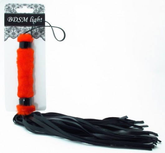 Нежная плеть с красным мехом BDSM Light - 43 см. - БДСМ Арсенал - купить с доставкой в Волгограде