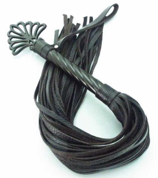 Длинная плеть с рукоятью цвета шоколада - 66 см. - БДСМ Арсенал - купить с доставкой в Волгограде