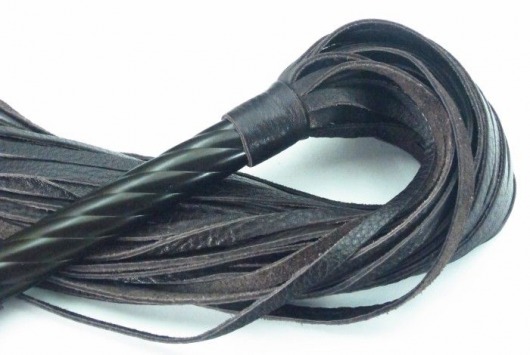 Длинная плеть с рукоятью цвета шоколада - 66 см. - БДСМ Арсенал - купить с доставкой в Волгограде