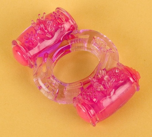 Фиолетовое виброкольцо с двумя вибропульками - Toyfa Basic - в Волгограде купить с доставкой