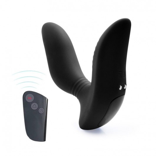 Черный вибромассажер простаты 3,5’’ Remote Control Curve P-spot Massager - 12 см. - Erokay - в Волгограде купить с доставкой