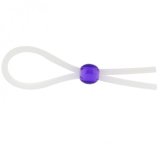 Прозрачное лассо с фиолетовой бусиной SILICONE COCK RING WITH BEAD LAVENDER - NMC - в Волгограде купить с доставкой
