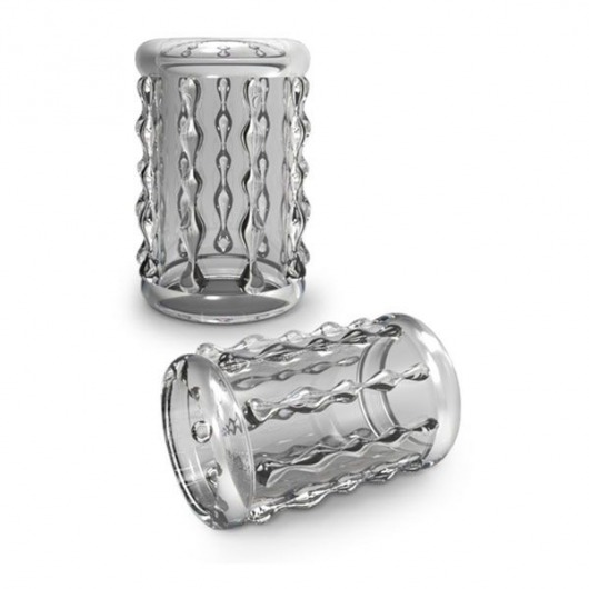 Прозрачная насадка с бороздками STAY HARD COCK SLEEVE 04 CLEAR - Blush Novelties - в Волгограде купить с доставкой