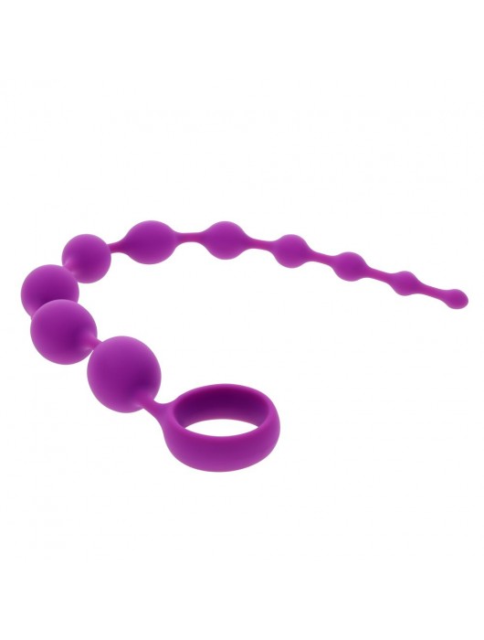 Лиловая анальная цепочка Beaded Adventure - 35,5 см. - Selopa
