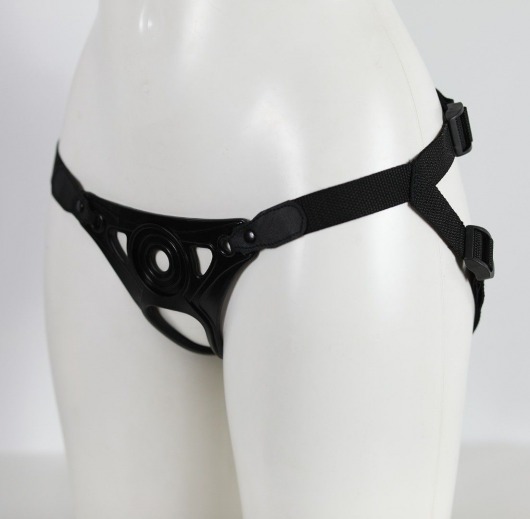 Черный пояс унисекс с коннектором - LOVETOY (А-Полимер) - купить с доставкой в Волгограде