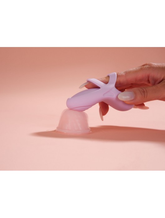 Сиреневый вибромассажёр на пальцы Echo 2 с функцией нагрева - Svakom