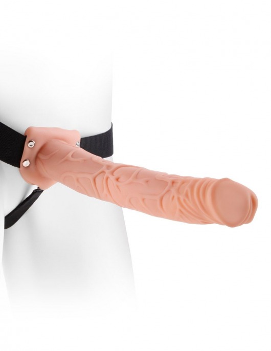 Фаллопротез телесного цвета Hollow Strap-On - 29 см. - Pipedream - купить с доставкой в Волгограде