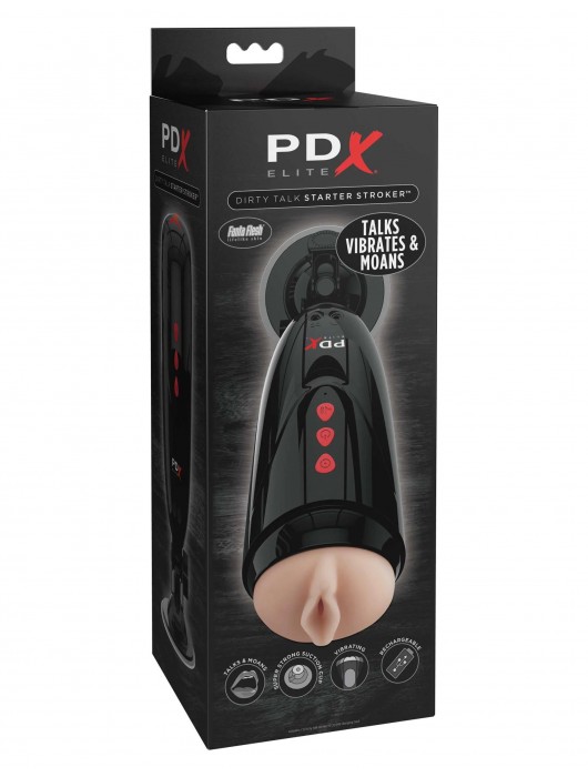 Мастурбатор-вагина с вибрацией Dirty Talk Starter Stroker - Pipedream - в Волгограде купить с доставкой