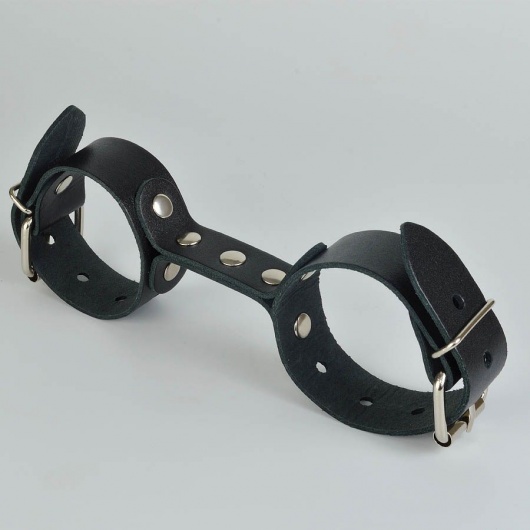 Черные кожаные наручники-фиксатор - Sitabella - купить с доставкой в Волгограде