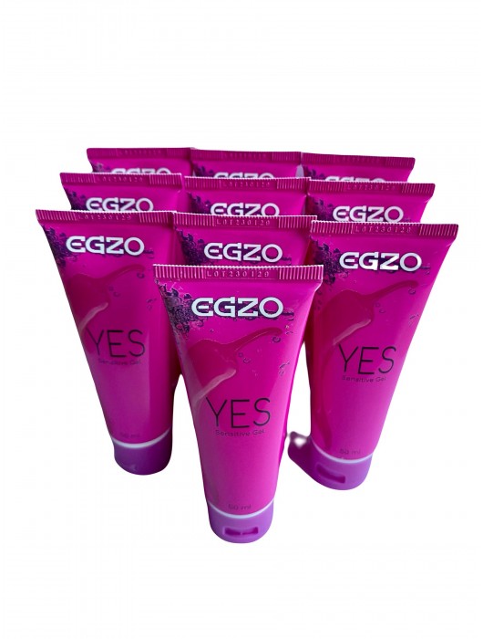 Набор из 10 согревающих лубрикантов на водной основе Egzo Yes (по 50 мл.) - EGZO - купить с доставкой в Волгограде