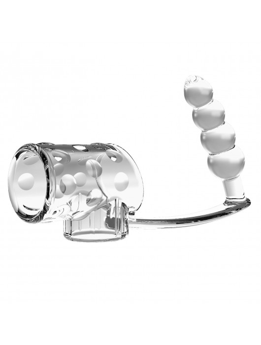 Прозрачная насадка на пенис и мошонку с анальным стимулятором Rilley - Baile - в Волгограде купить с доставкой