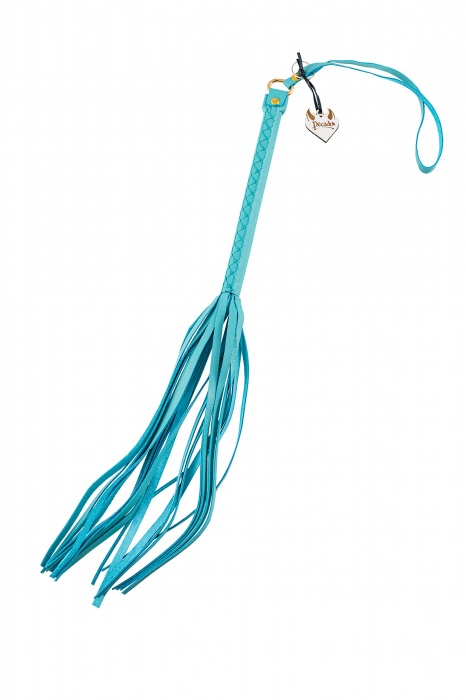 Голубая кожаная плеть - 50 см. - Pecado - купить с доставкой в Волгограде