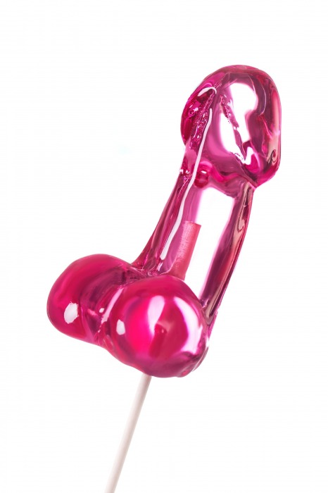 Розовый леденец в форме члена со вкусом айриш крим - 80 гр. - Sosuчki - купить с доставкой в Волгограде