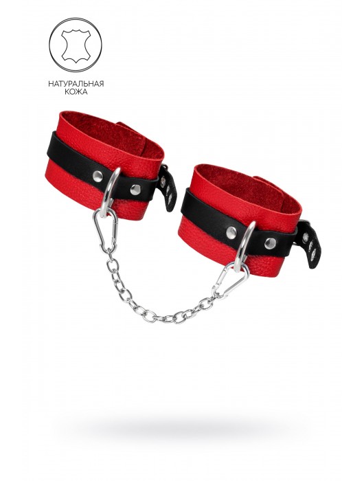Красно-черные мягкие оковы с одним ремешком и люверсами - Pecado - купить с доставкой в Волгограде