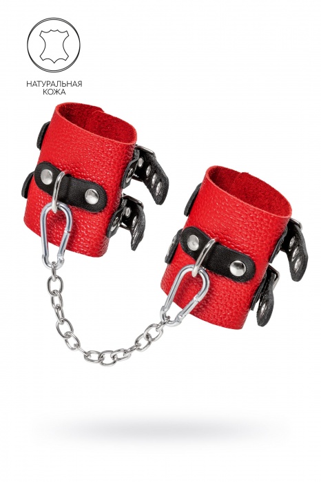 Красно-черные мягкие наручники с двумя ремешками с люверсами - Pecado - купить с доставкой в Волгограде
