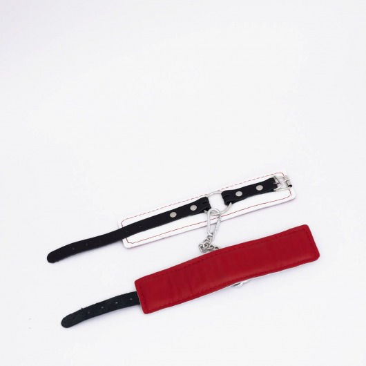 Бело-красные кожаные оковы - Crazy Handmade - купить с доставкой в Волгограде