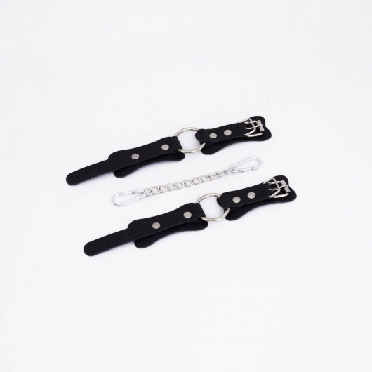 Черные кожаные наручники с кольцом - Crazy Handmade - купить с доставкой в Волгограде