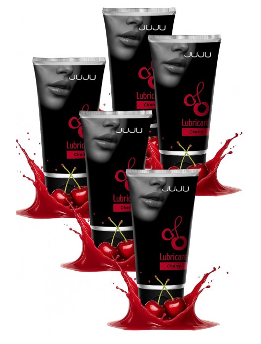 Набор из 5 съедобных лубрикантов JUJU со вкусом вишни - JuJu - купить с доставкой в Волгограде