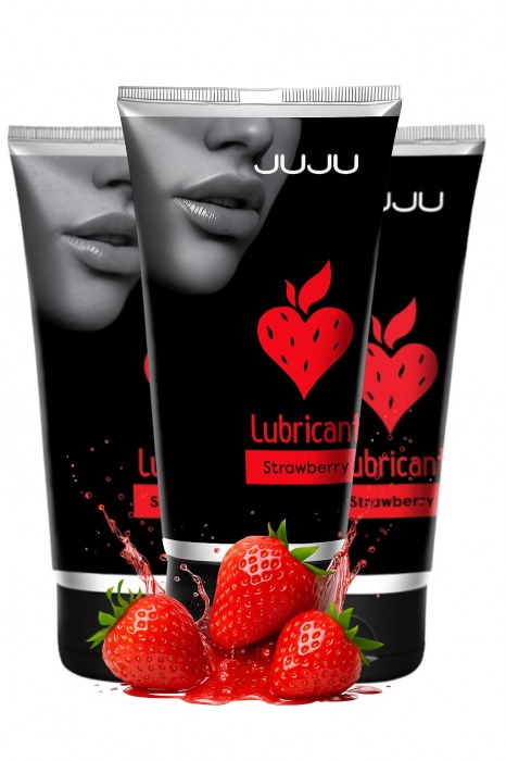 Набор из 3 съедобных лубрикантов JUJU со вкусом клубники - JuJu - купить с доставкой в Волгограде