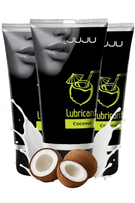 Набор из 3 съедобных лубрикантов JUJU со вкусом кокоса - JuJu - купить с доставкой в Волгограде