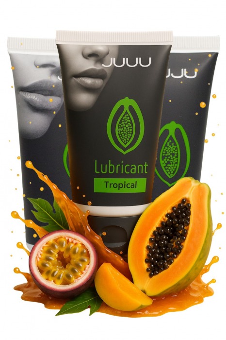 Набор из 3 съедобных лубрикантов JUJU со вкусом тропических фруктов - JuJu - купить с доставкой в Волгограде