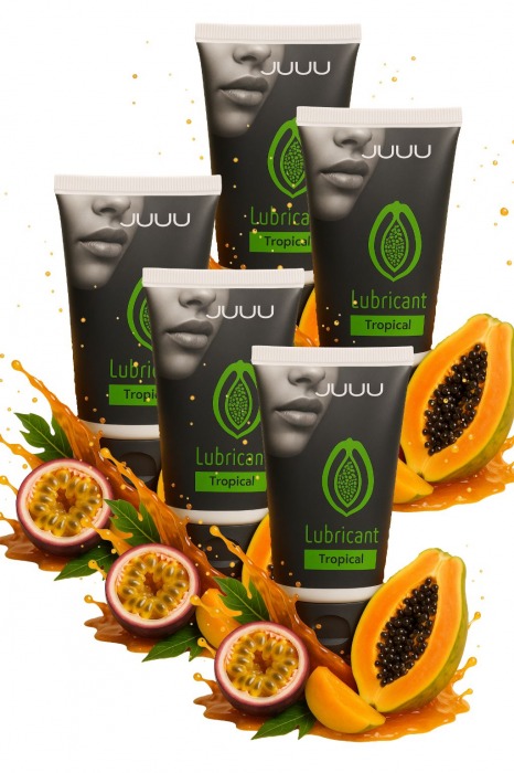 Набор из 5 съедобных лубрикантов JUJU со вкусом тропических фруктов - JuJu - купить с доставкой в Волгограде