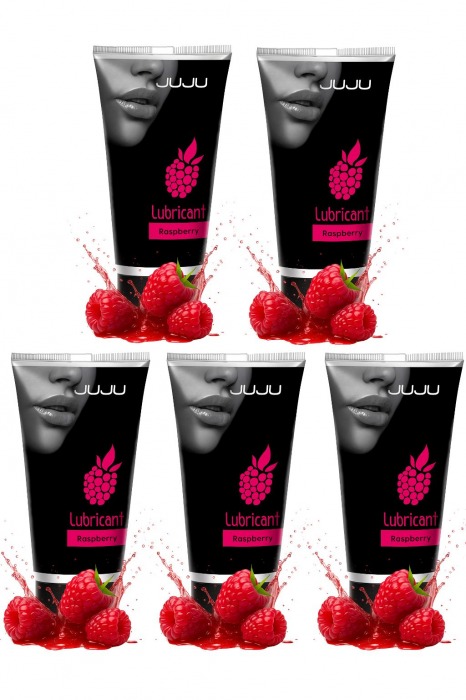 Набор из 5 съедобных лубрикантов JUJU со вкусом малины - JuJu - купить с доставкой в Волгограде