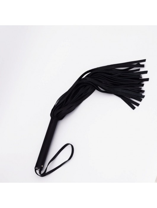 Черный кожаный флоггер - 45 см. - Crazy Handmade - купить с доставкой в Волгограде