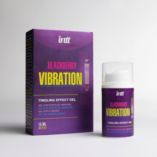 Стимулирующий гель с эффектом вибрации Blackberry Vibration - 15 мл. - INTT - купить с доставкой в Волгограде