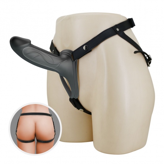 Черный полый мужской страпон London - 16,8 см. - Baile - купить с доставкой в Волгограде