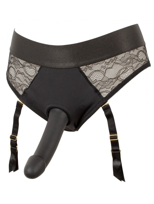 Черный женский страпон Strap-on Set: трусики и насадка - Orion - купить с доставкой в Волгограде