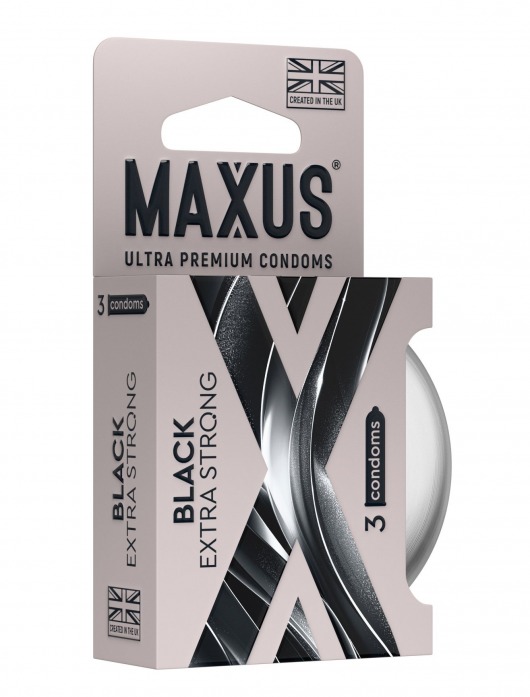 Черные утолщенные презервативы MAXUS Extra Strong с железным кейсом - 3 шт. - Maxus - купить с доставкой в Волгограде