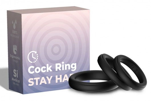 Набор из 3 черных эрекционных колец Stay Hard - Boys of Toys - в Волгограде купить с доставкой