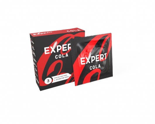 Презервативы с ароматом колы Expert Cola - 3 шт. - Expert - купить с доставкой в Волгограде