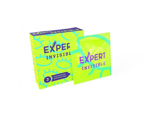 Ультратонкие презервативы Expert Invisible - 3 шт. - Expert - купить с доставкой в Волгограде