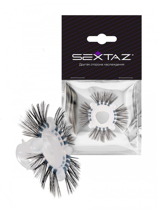 Эластичное эрекционное кольцо с черными «ресничками» - Sextaz - в Волгограде купить с доставкой