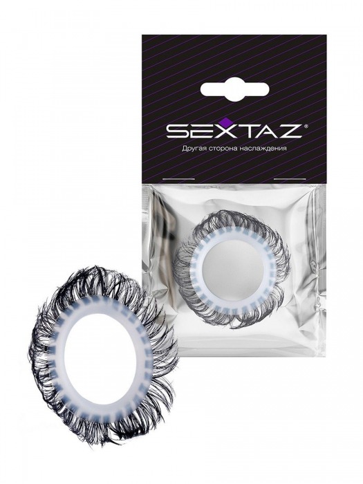 Эластичное эрекционное колечко с черными «ресничками» - Sextaz - в Волгограде купить с доставкой
