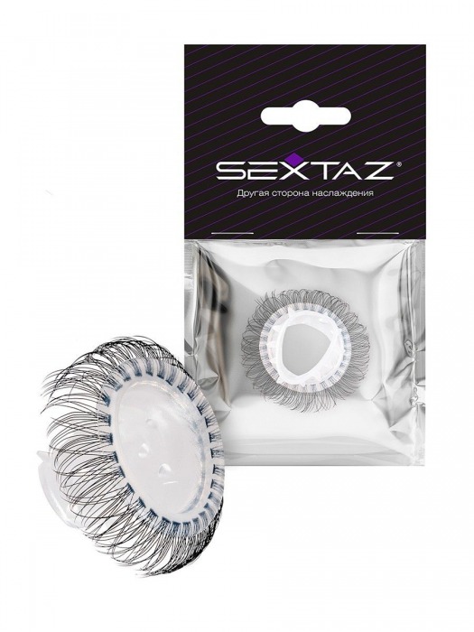 Эластичное эрекционное кольцо с длинными черными «ресничками» - Sextaz - в Волгограде купить с доставкой