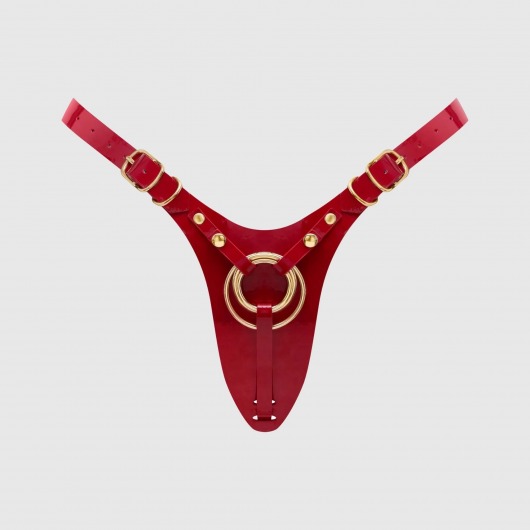 Красный пояс для фиксации насадок Strap-On-Me Leatherette Harness Fabulous - Strap-on-me - купить с доставкой в Волгограде