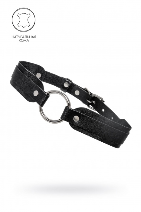 Черный кожаный чокер-ошейник со скруглёнными углами - Pecado - купить с доставкой в Волгограде