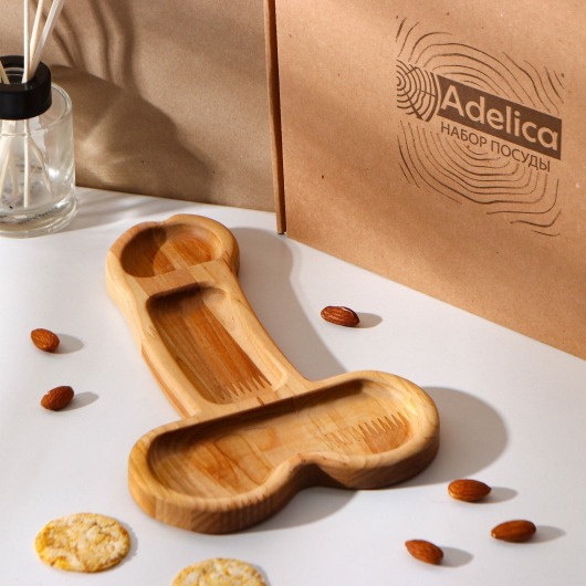 Деревянное блюдо для подачи в форме члена (25 х 16,5 х 1,7 см) - Сима-Ленд - купить с доставкой в Волгограде