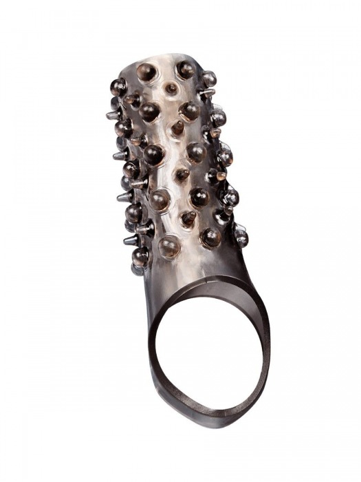 Дымчатая насадка на пенис с шипами и выпуклостями - 12,5 см. - Sex Expert - в Волгограде купить с доставкой