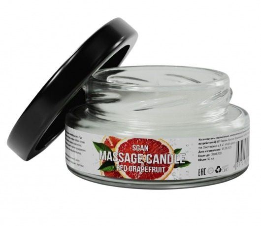 Массажная свеча «Красный грейпфрут» - 50 мл. - SGAN - купить с доставкой в Волгограде